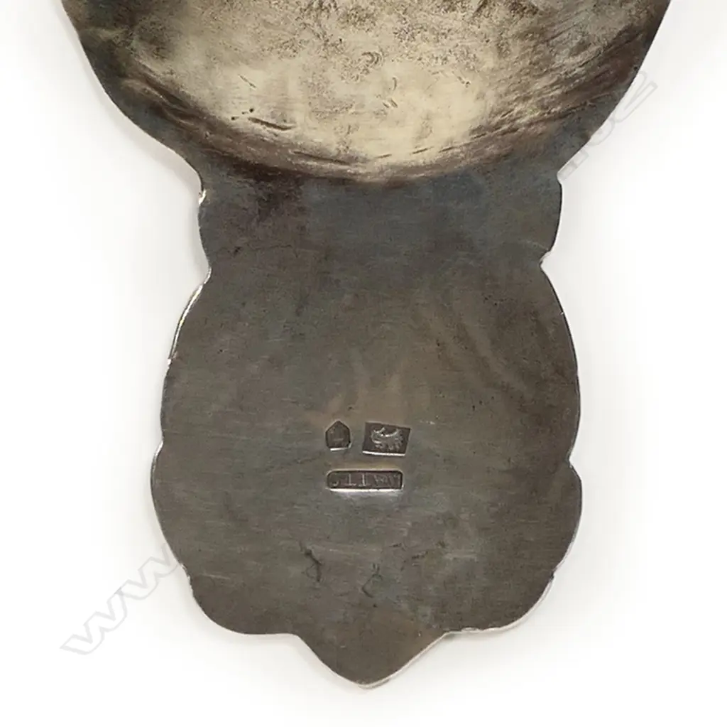 Reuben Watts (Auckland) silver caddy spoon with Maori motif, Image 1++